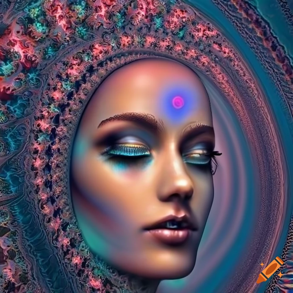 Beautiful woman fractal art