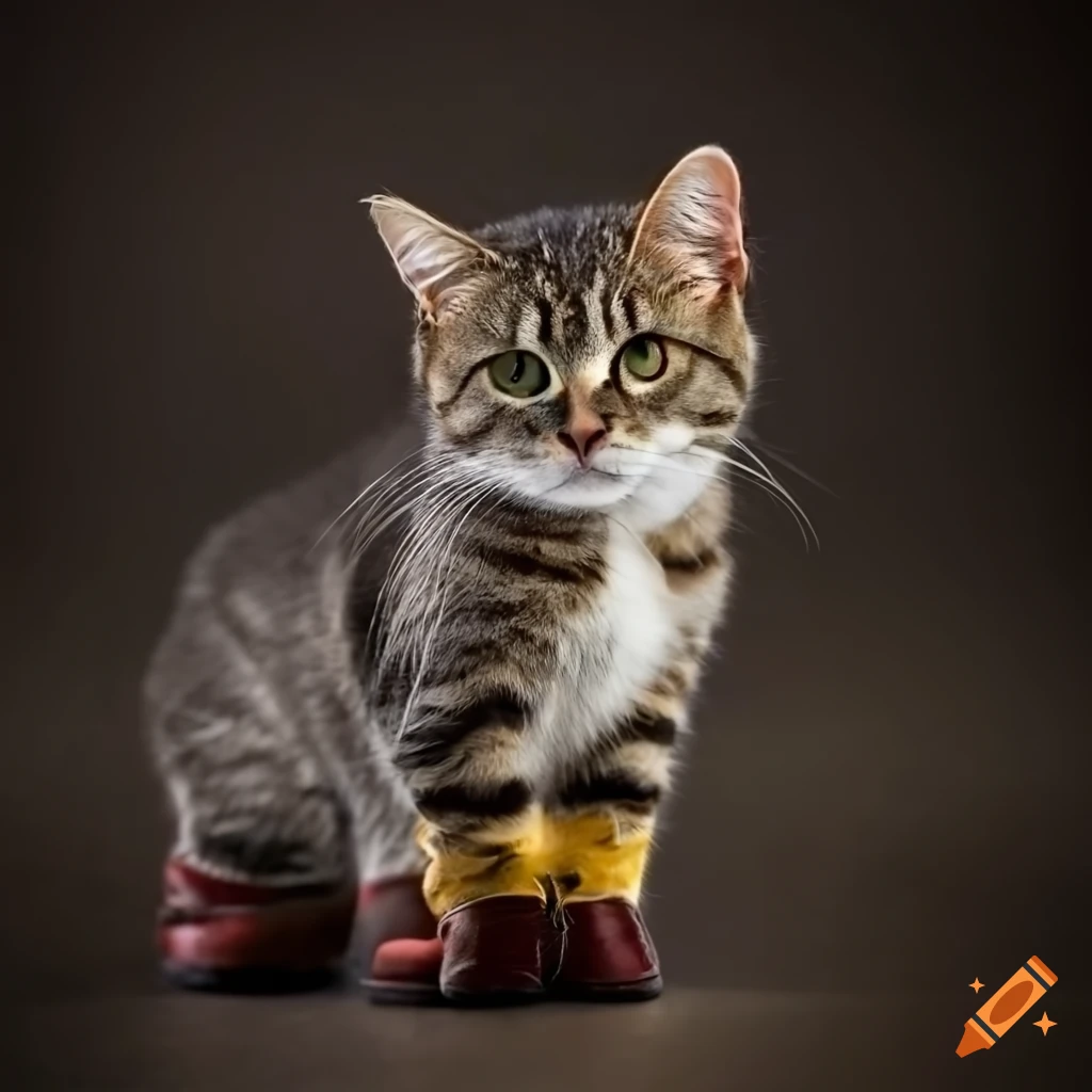 Cat wearing boots on Craiyon