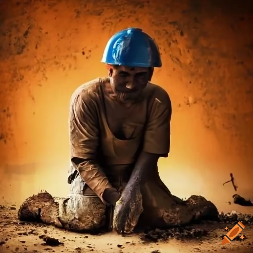 Workers repairing pipes in the ground with water