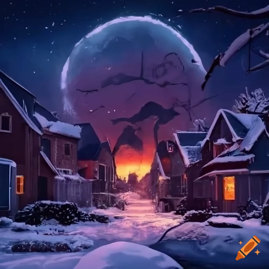 Snowy neighborhood taken over by eldritch horror flesh