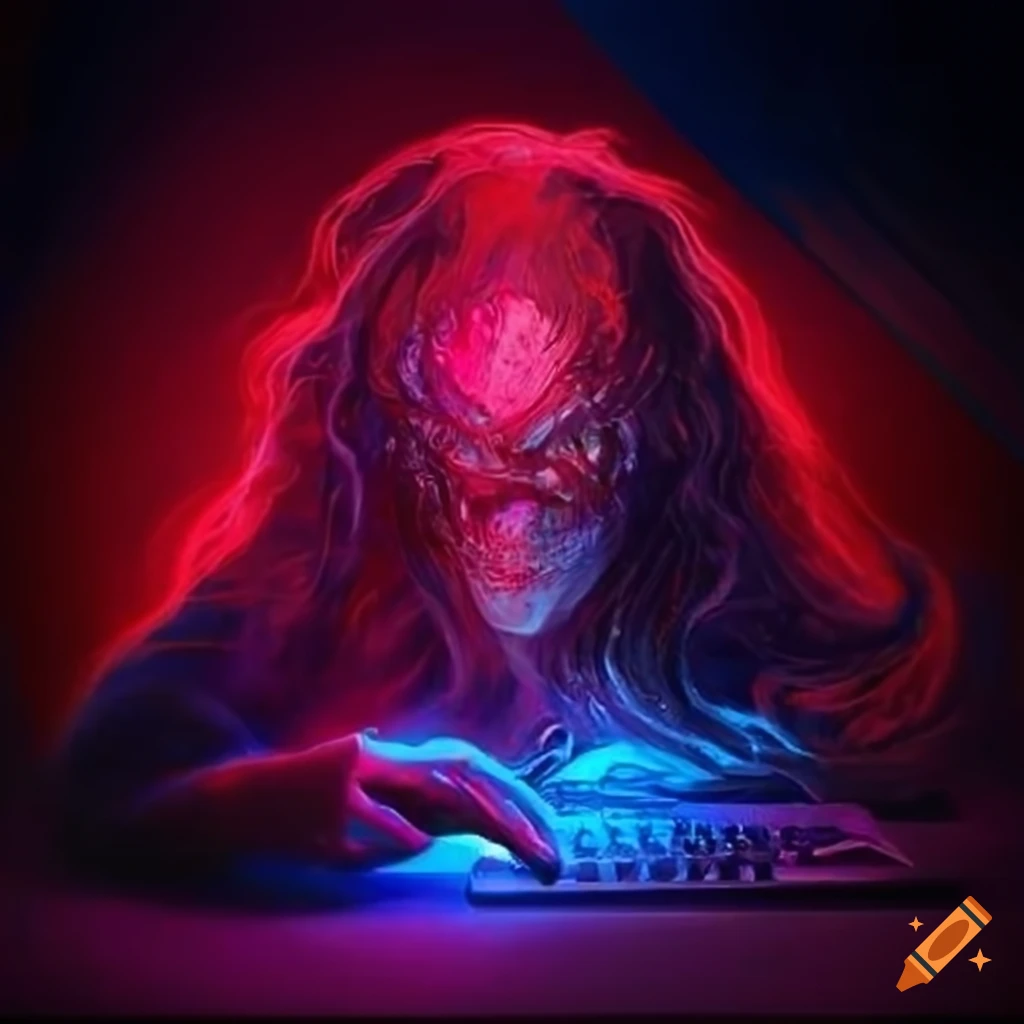 Computer creating digital art on Craiyon