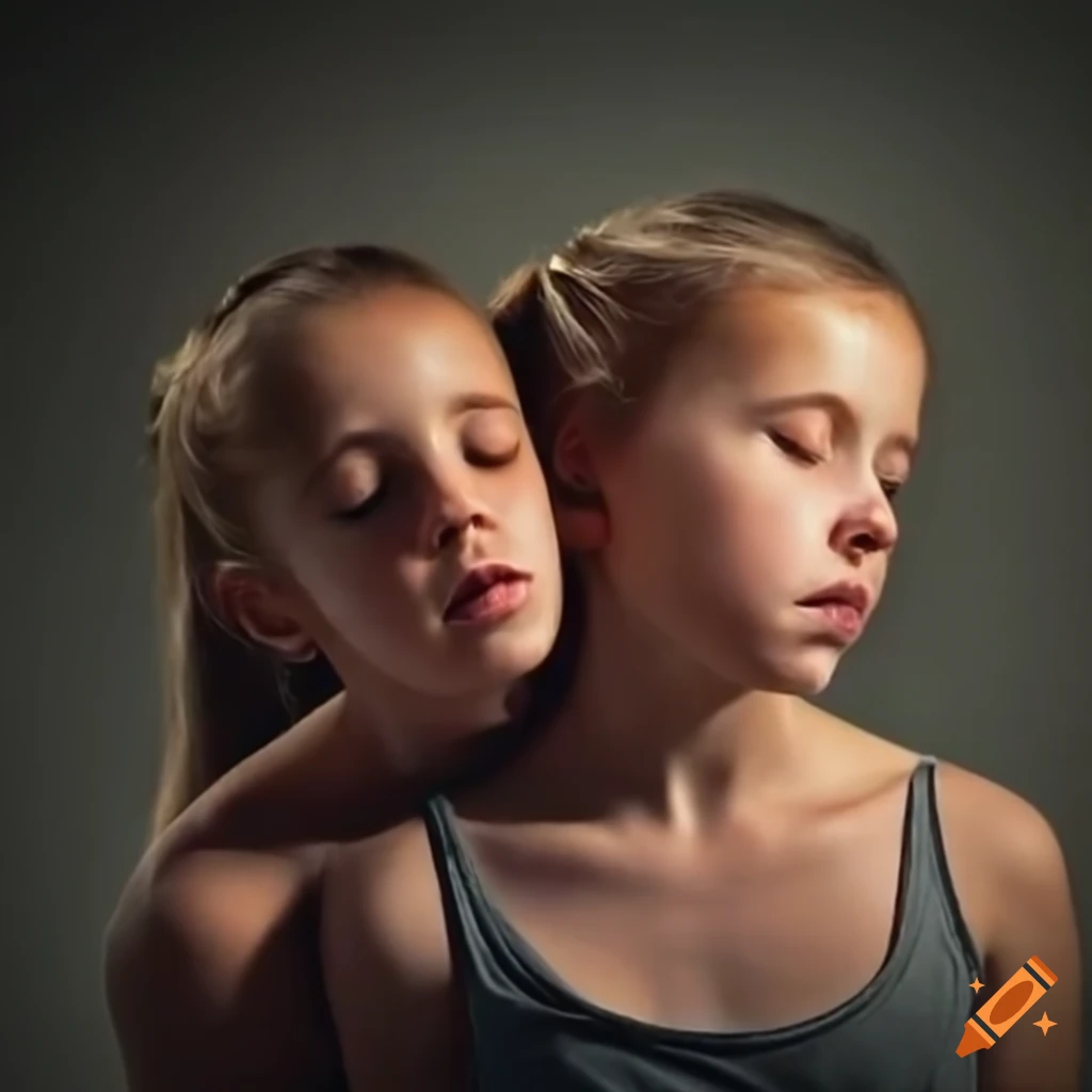Young woman with arms overhead sleeping in a dramatic lighting