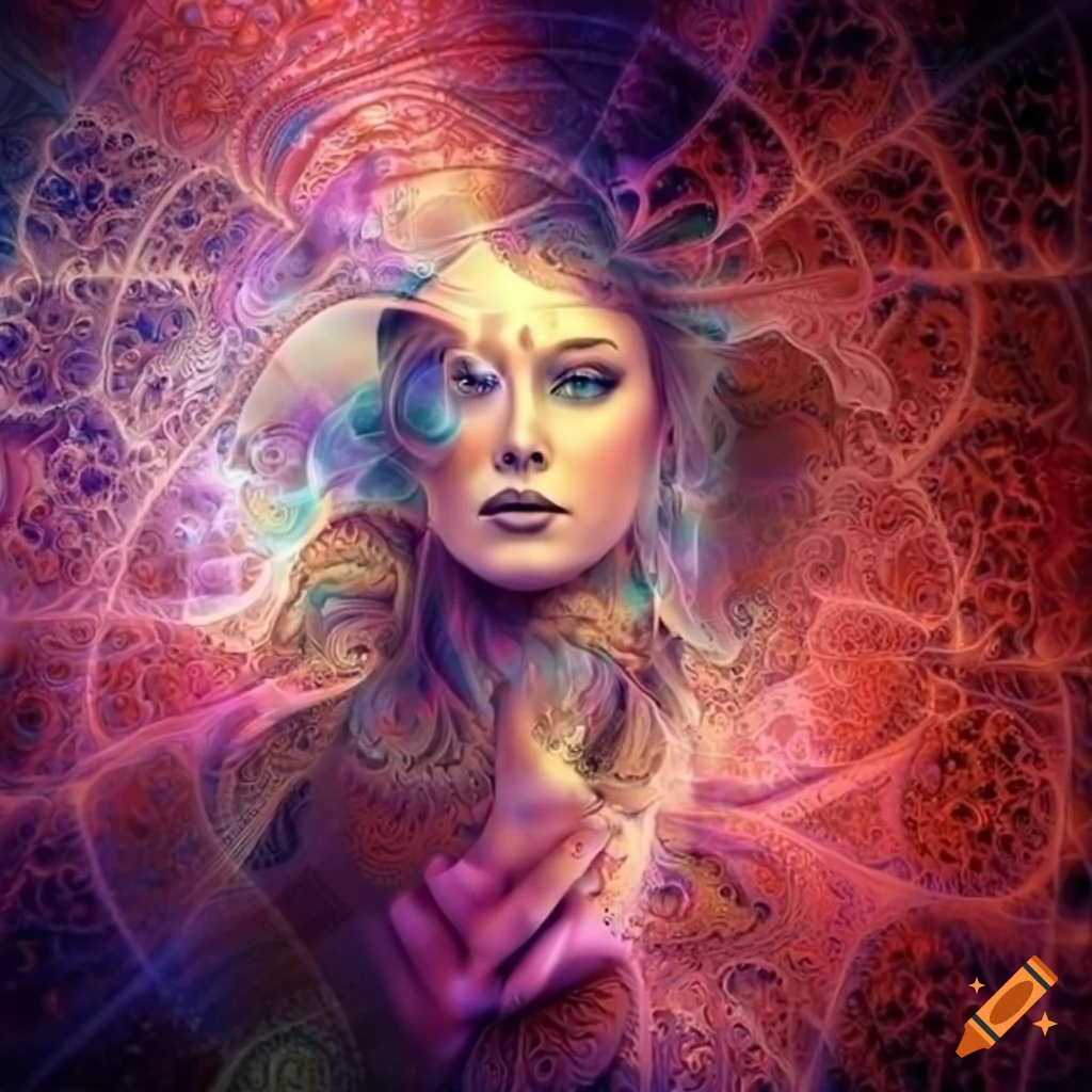 Beautiful woman fractal art