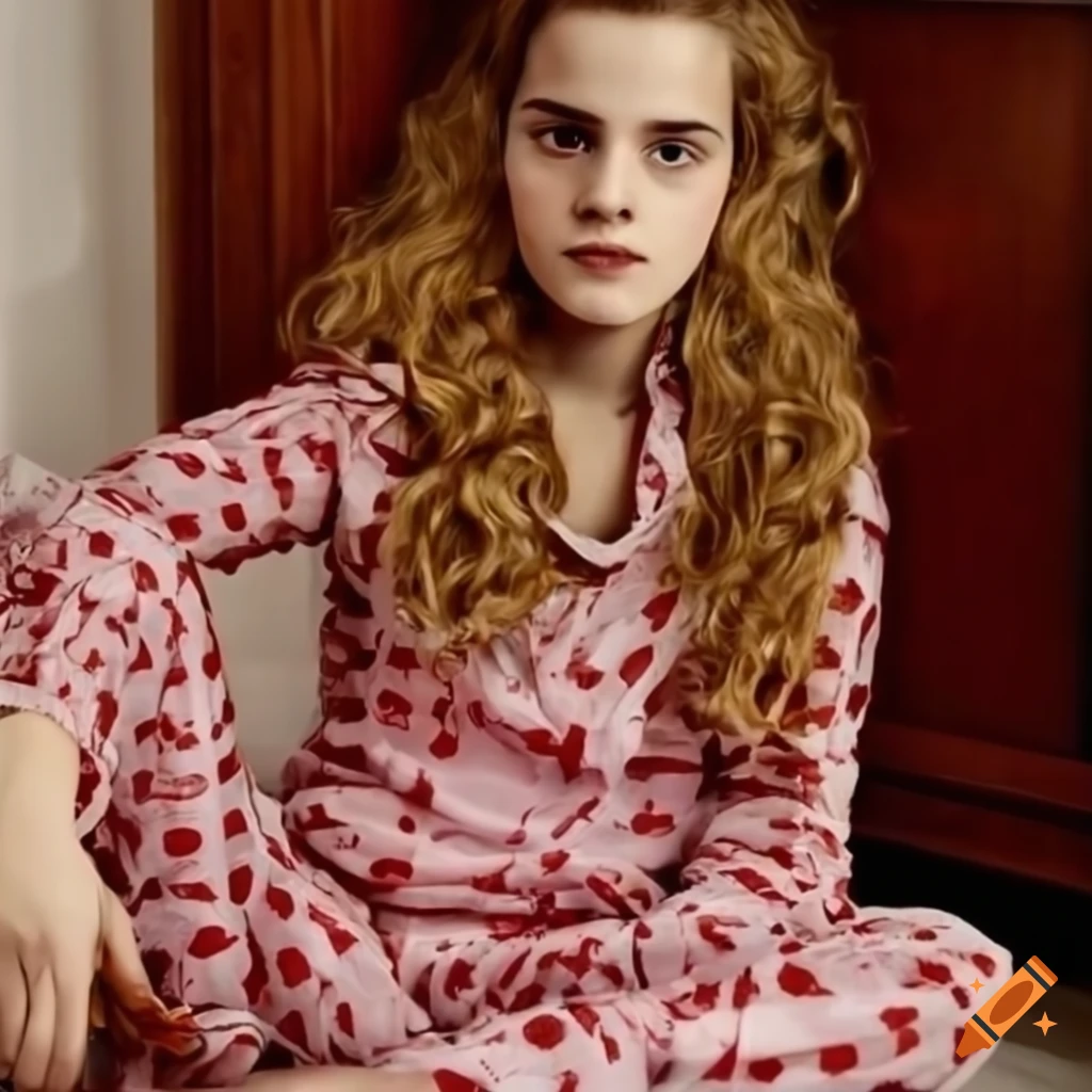 Hermione wearing pajamas