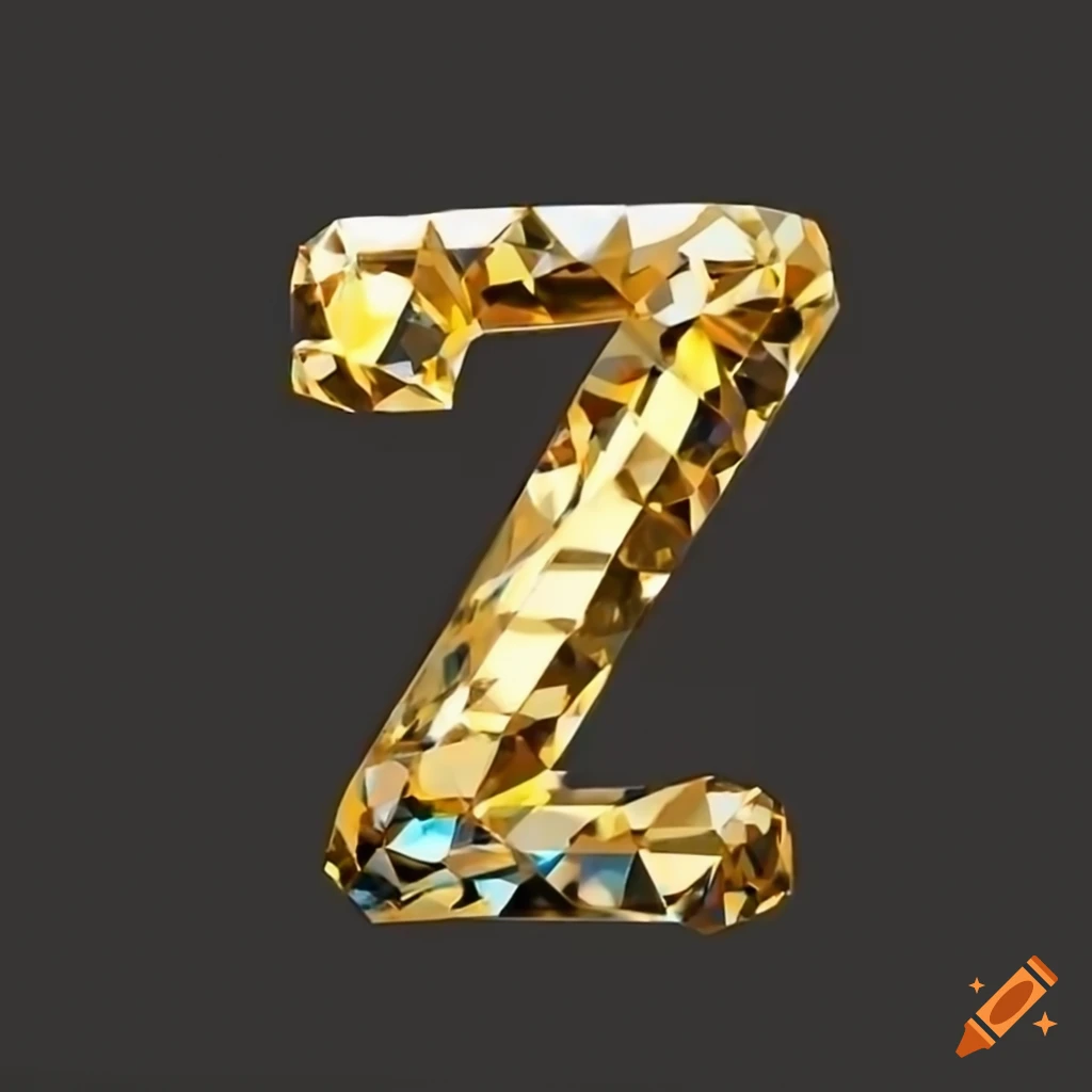 Crystal golden letter z on Craiyon