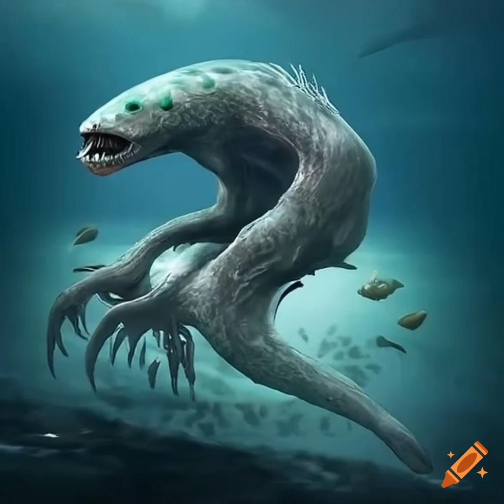 Surreal creature composed of mythical animals and human parts in the ...