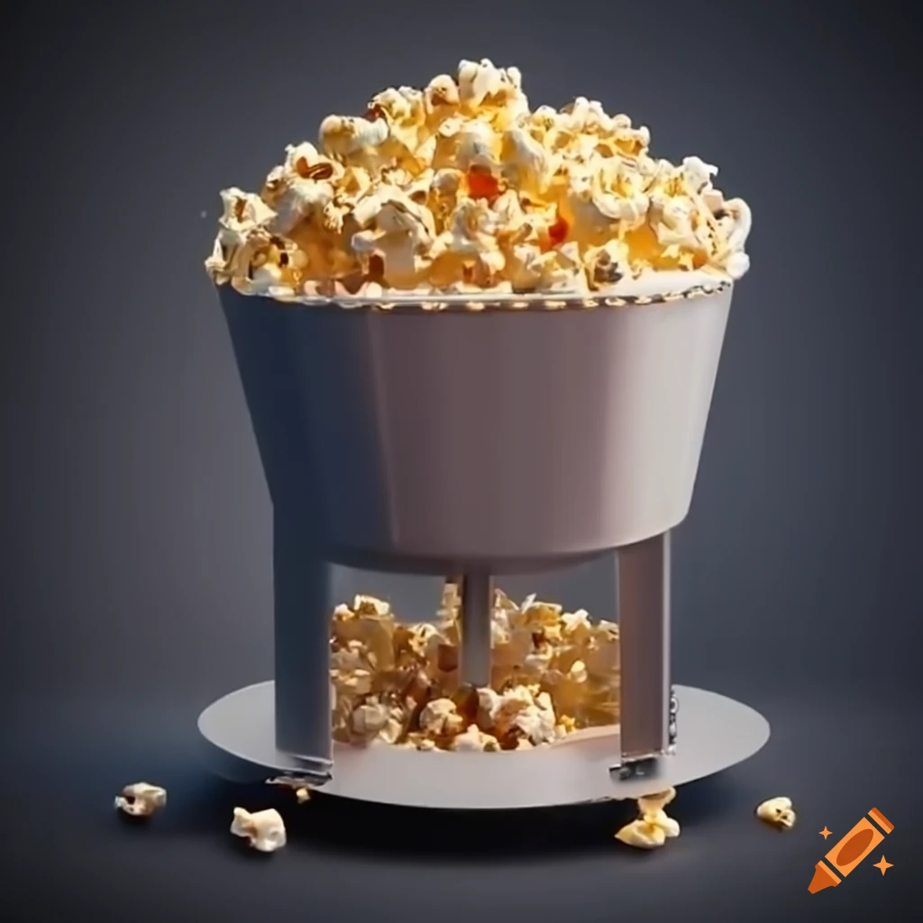 Popcorn machine producing popcorn with hot air