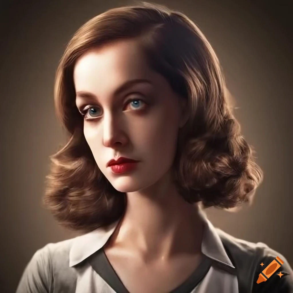 Waitress film noir detective with pale skin and brown hair holding a ...