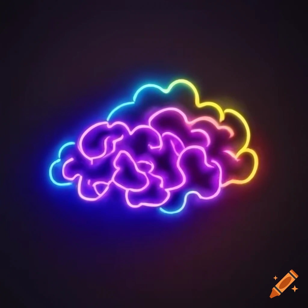 Neon shadow brain cloud on Craiyon