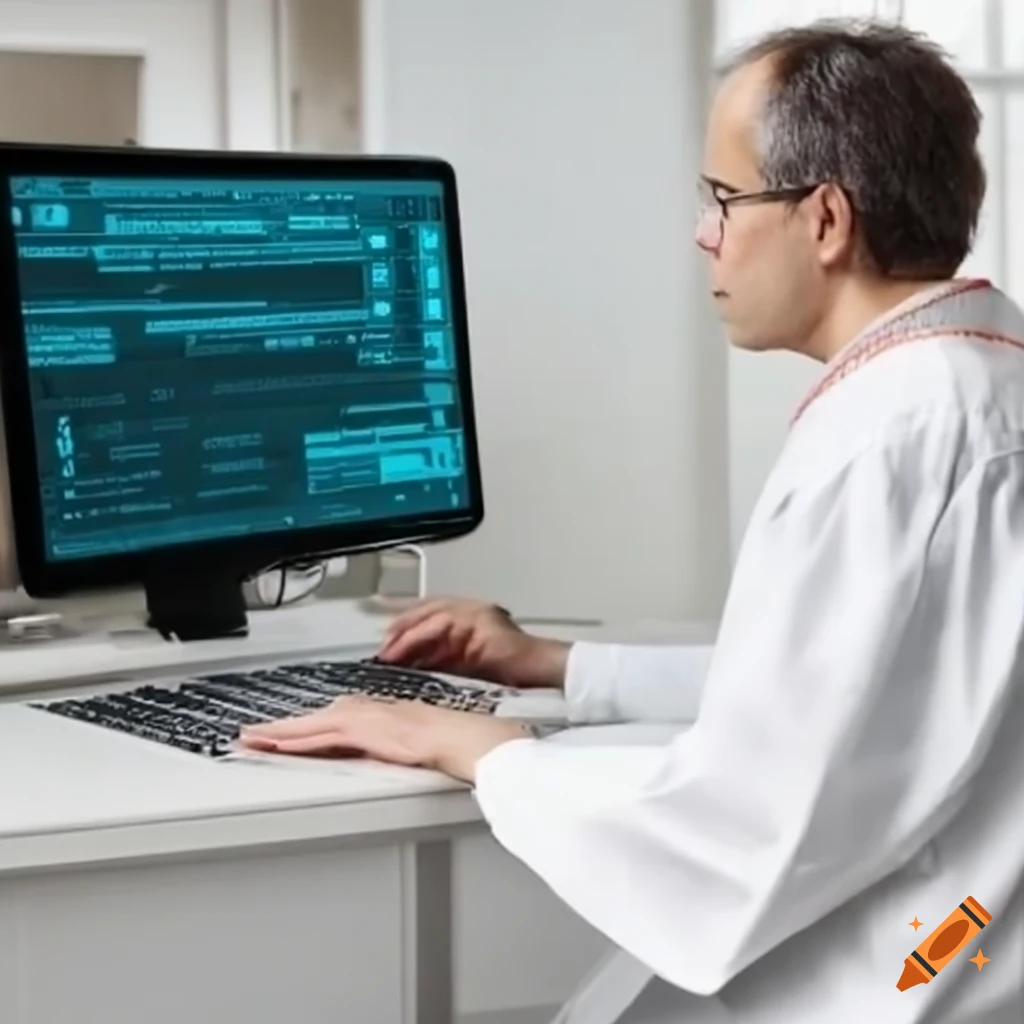 A doctor programming machines using computer science on Craiyon