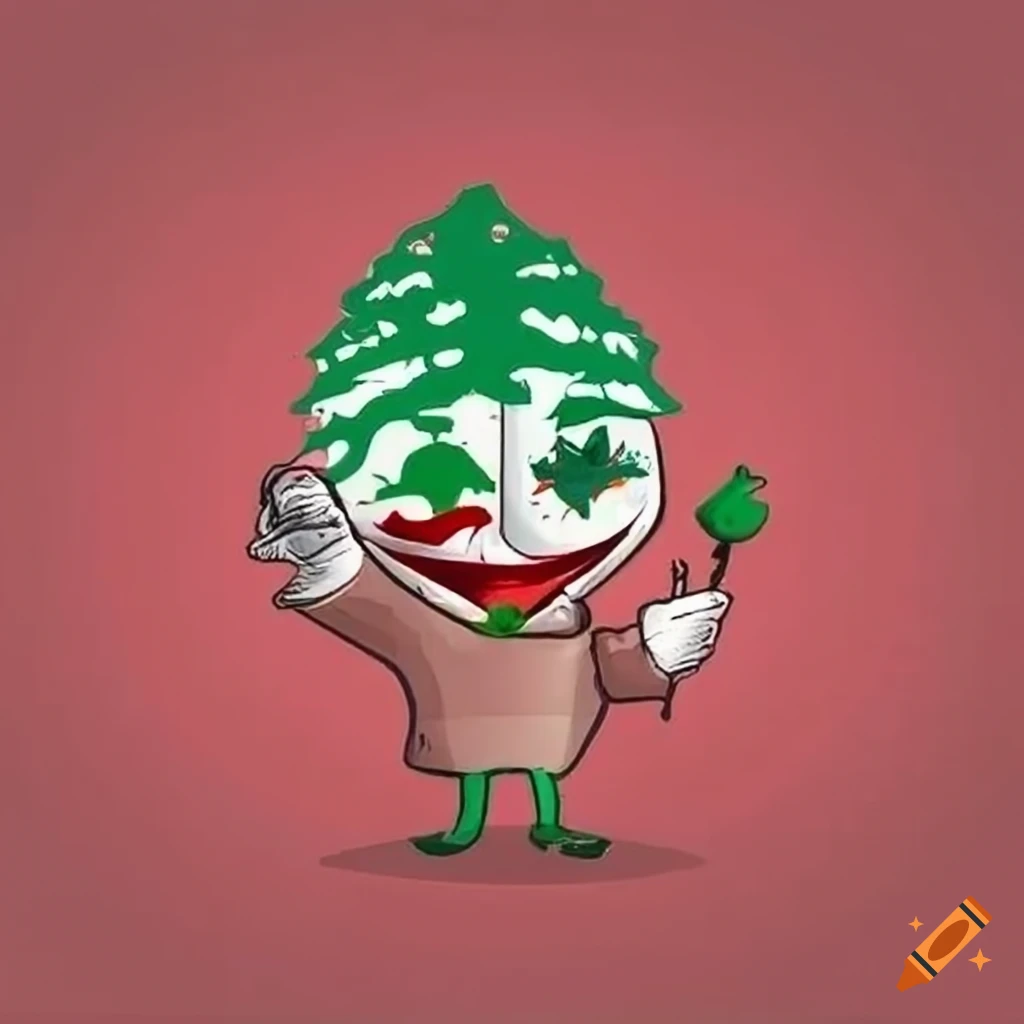 Joker character inside Lebanese flag