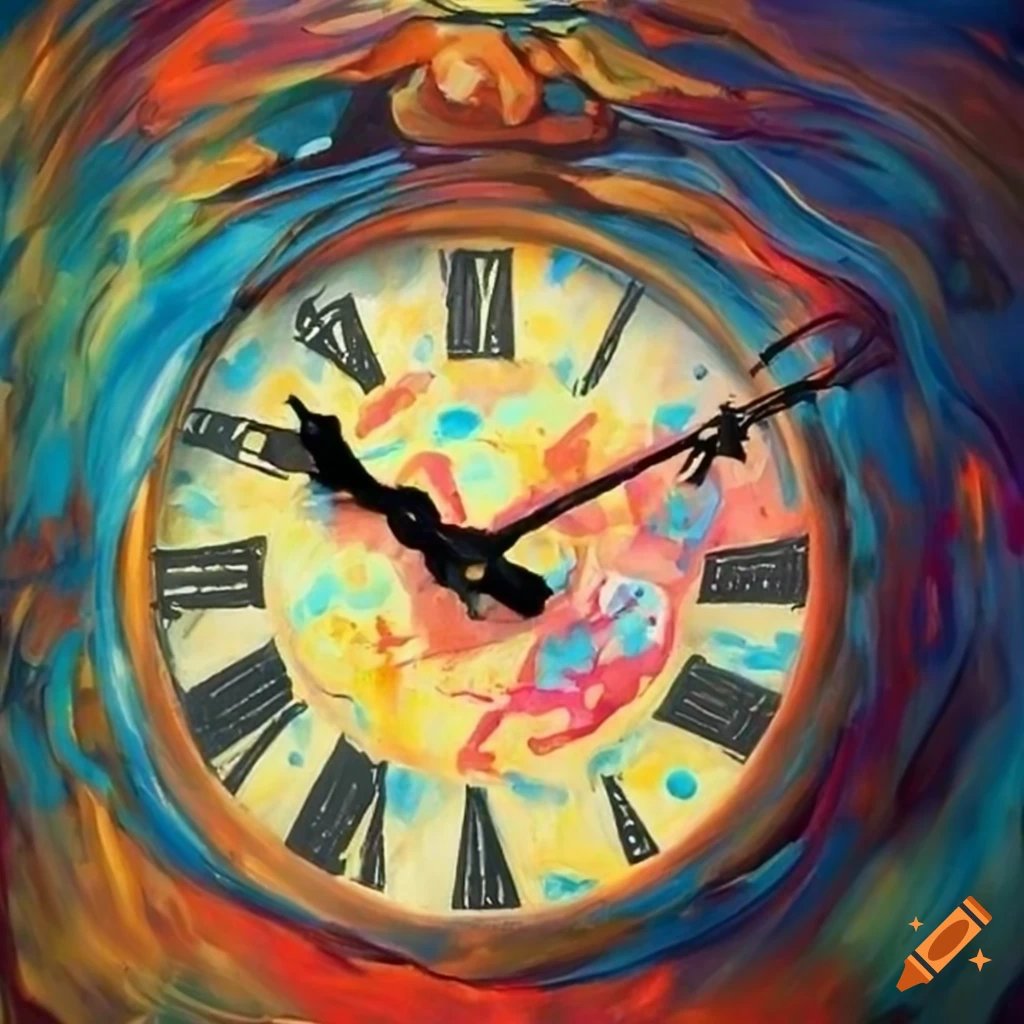 Clock with an eye in the style of van gogh painting on Craiyon