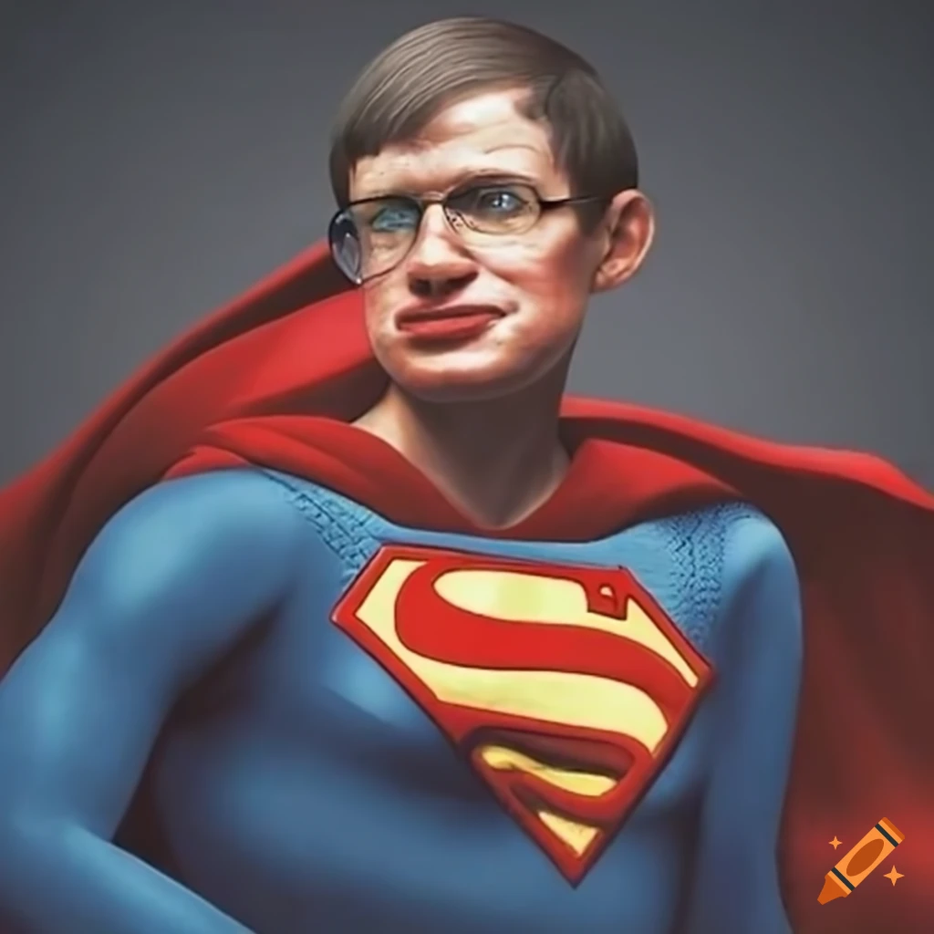 Stephen hawking dressed as superman on Craiyon