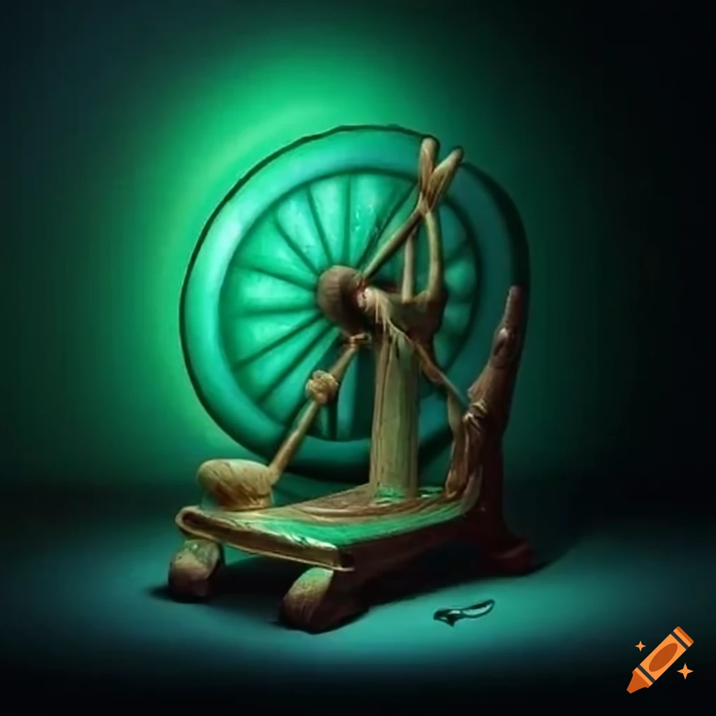 Green spinning wheel from maleficent movie on Craiyon