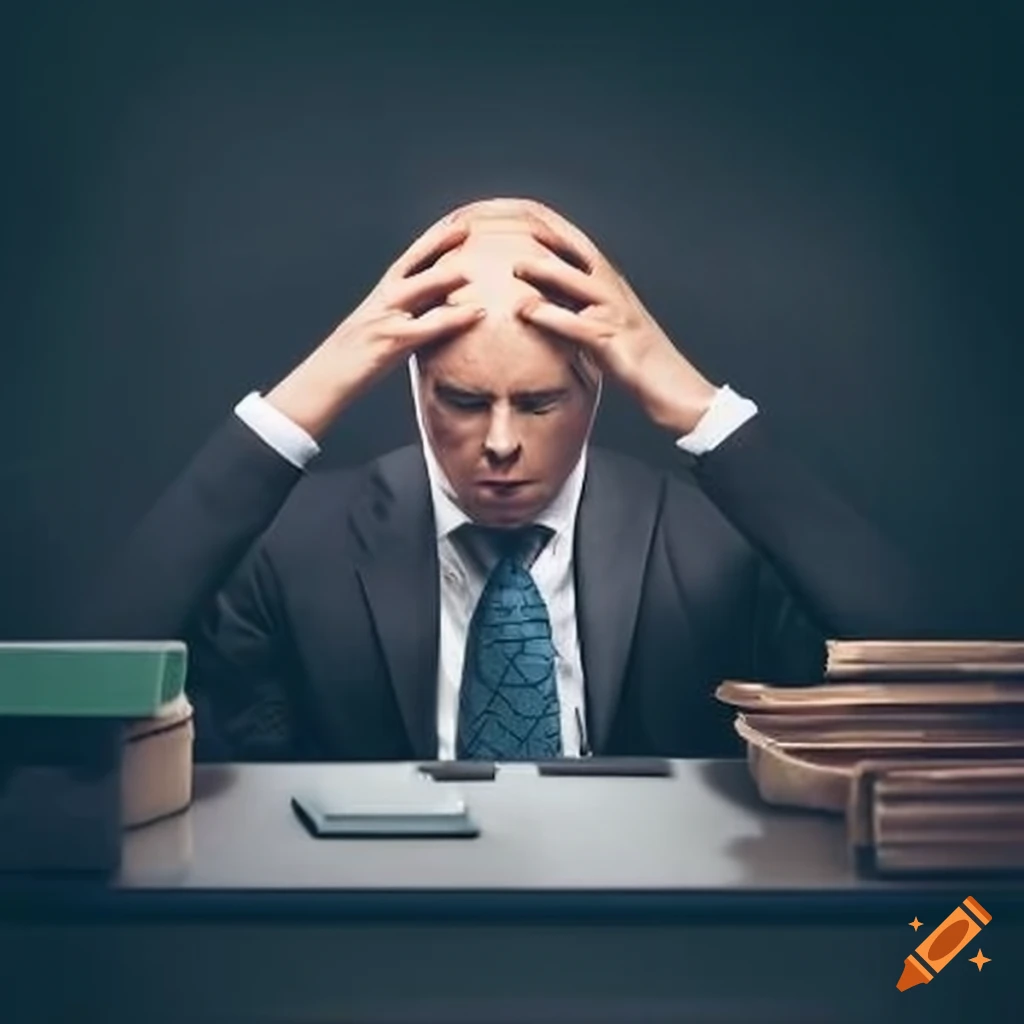 Stressed business owner dealing with late payments
