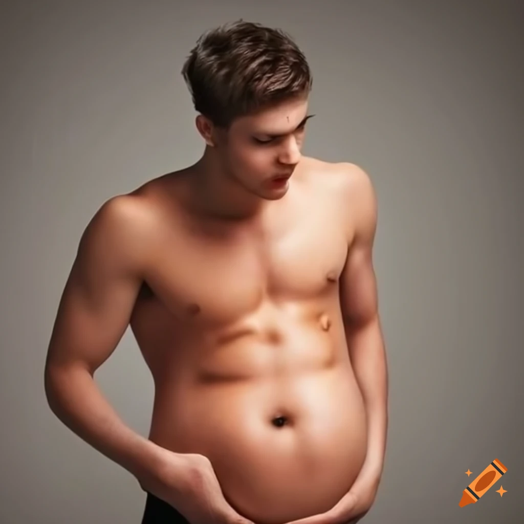 Confident man with small round belly