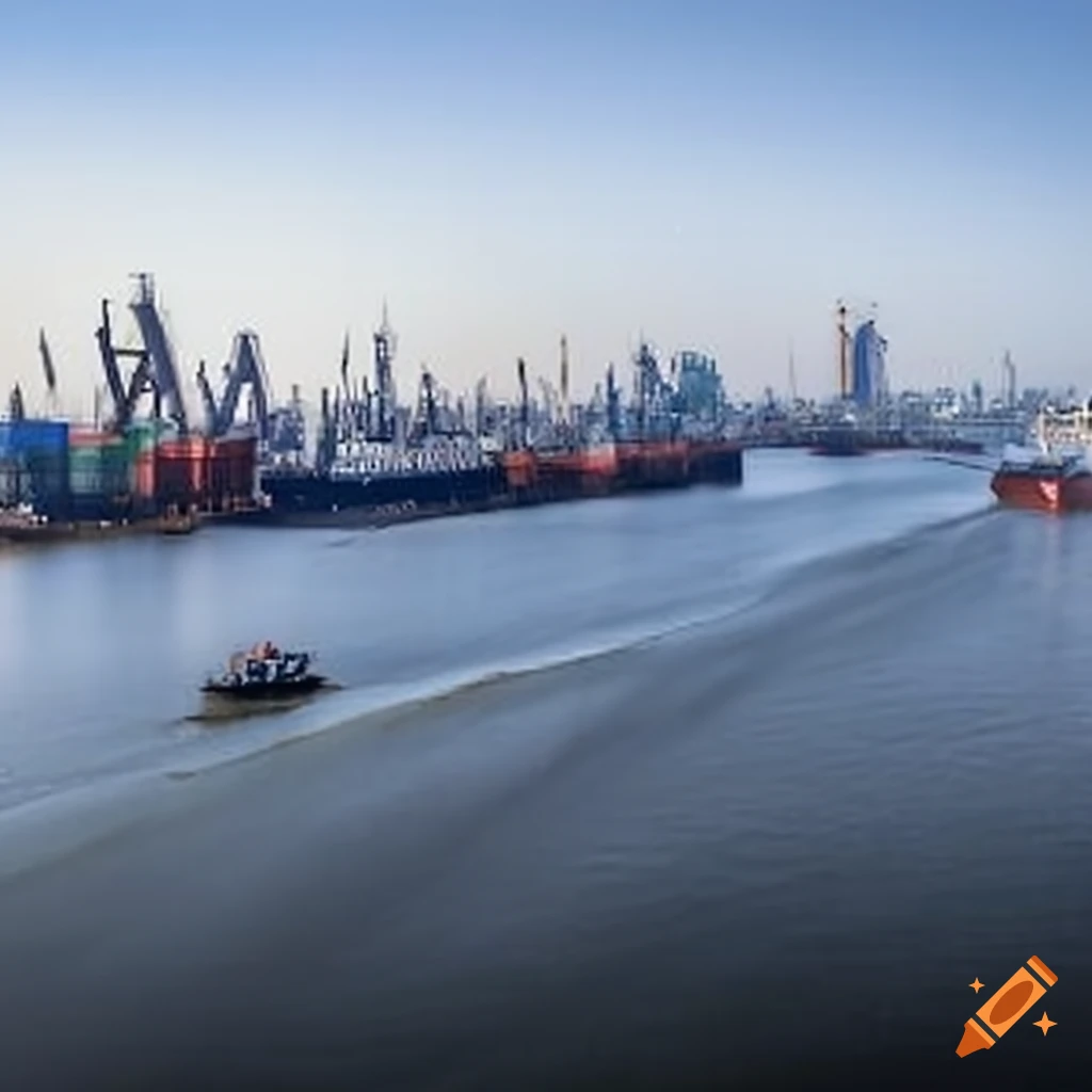 View of the port of Hamburg