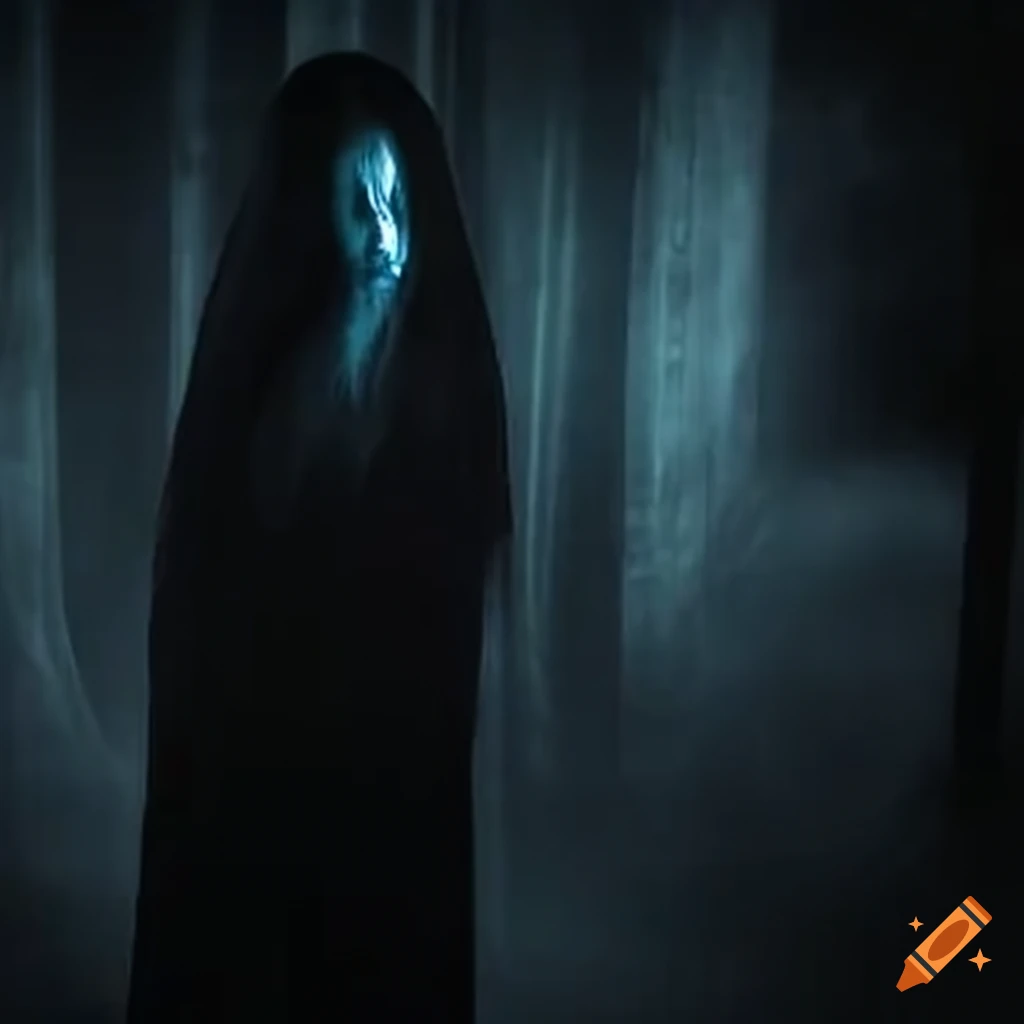 Transparent soul manifesting in a haunted house