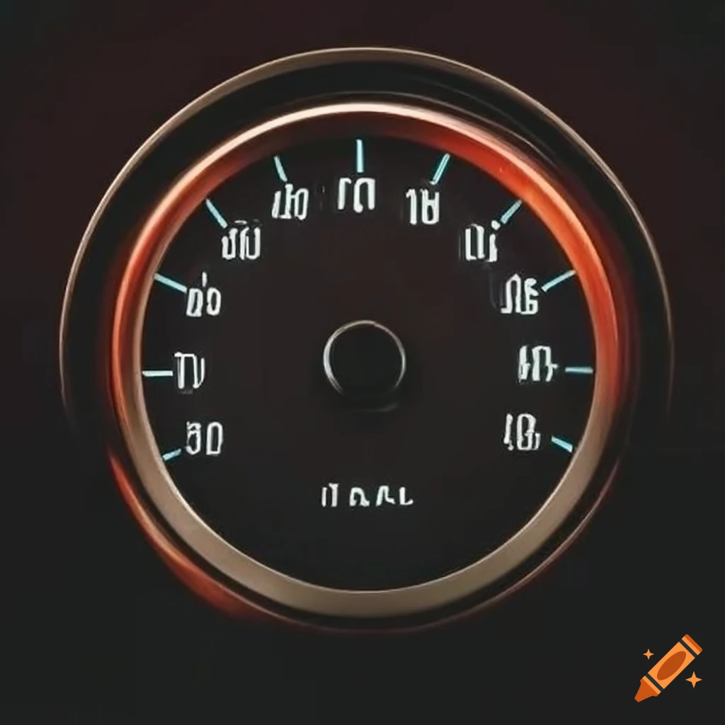 Car fuel gauge showing low level on Craiyon