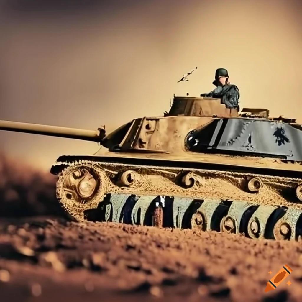 Historical German tank with sand paint from WWII