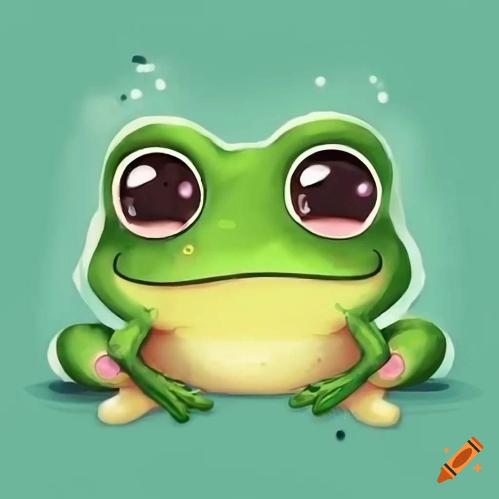 Adorable cartoon frog on Craiyon