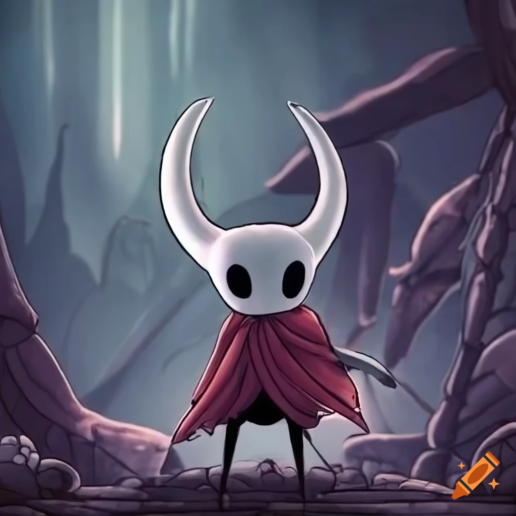Hollow Knight character standing in the City of Tears