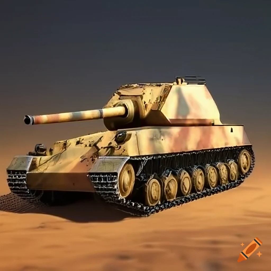 Panzer VIII Maus in desert with Afrika Korps insignia