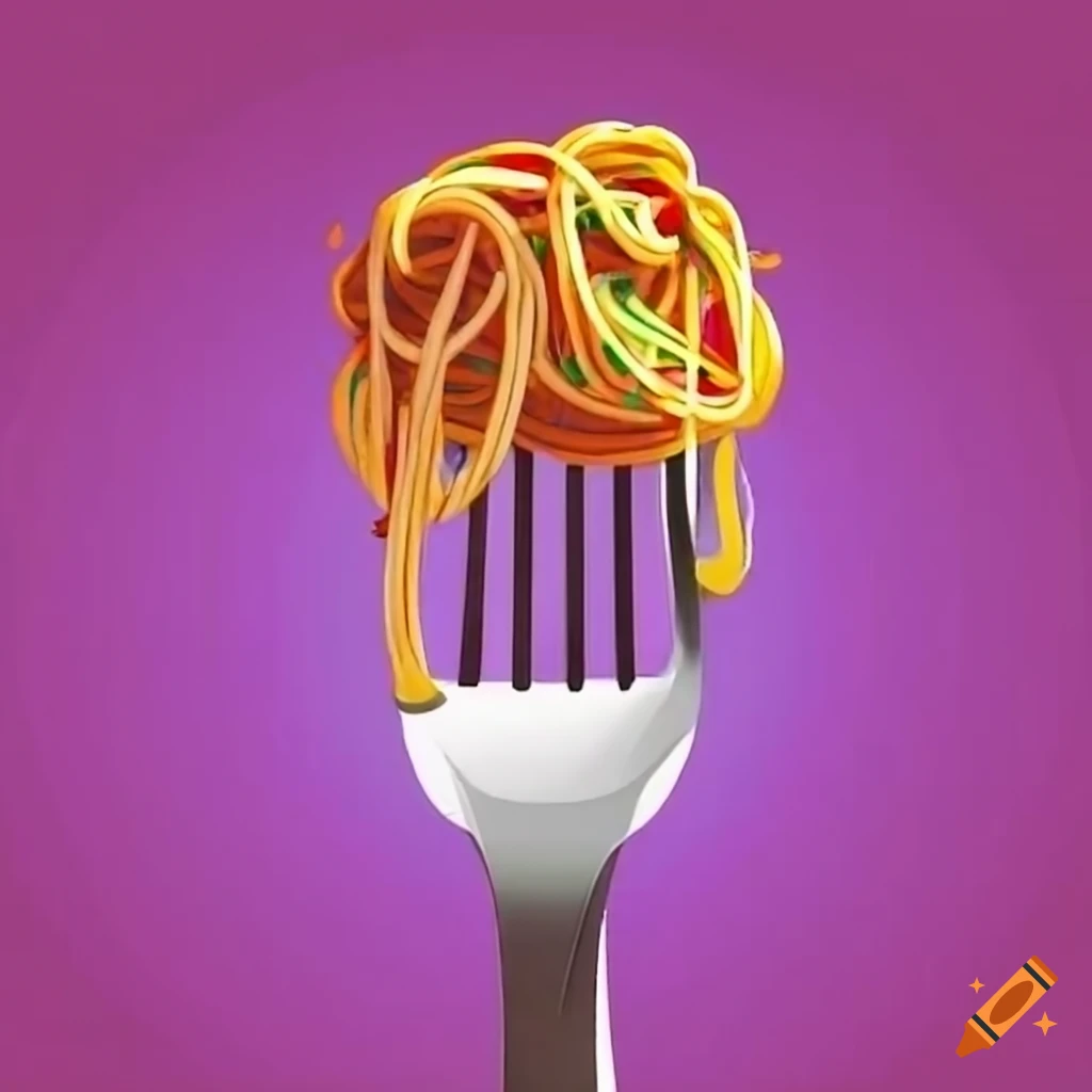 Fork twirling spaghetti pasta on Craiyon