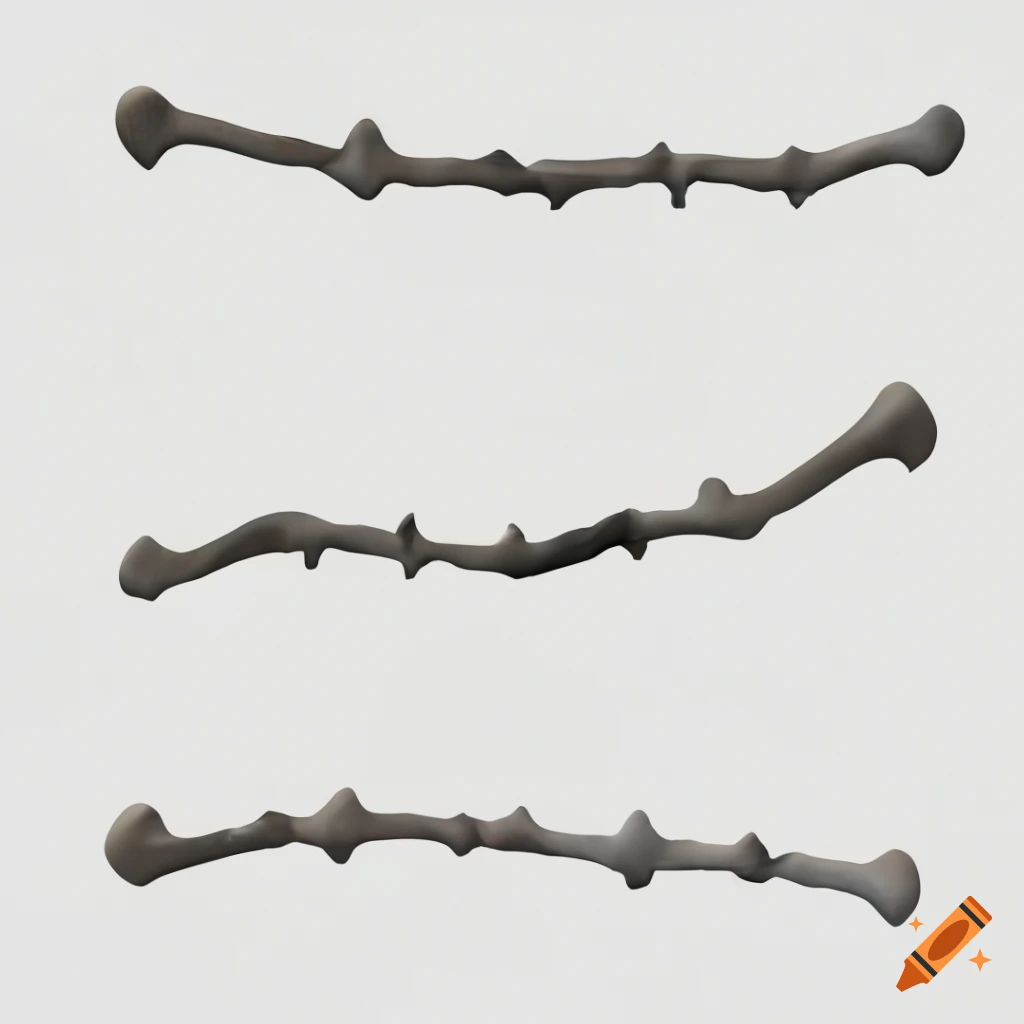 Scattered bones on neutral background