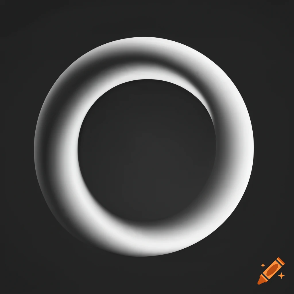 Detailed white circle on black background in monochrome on Craiyon