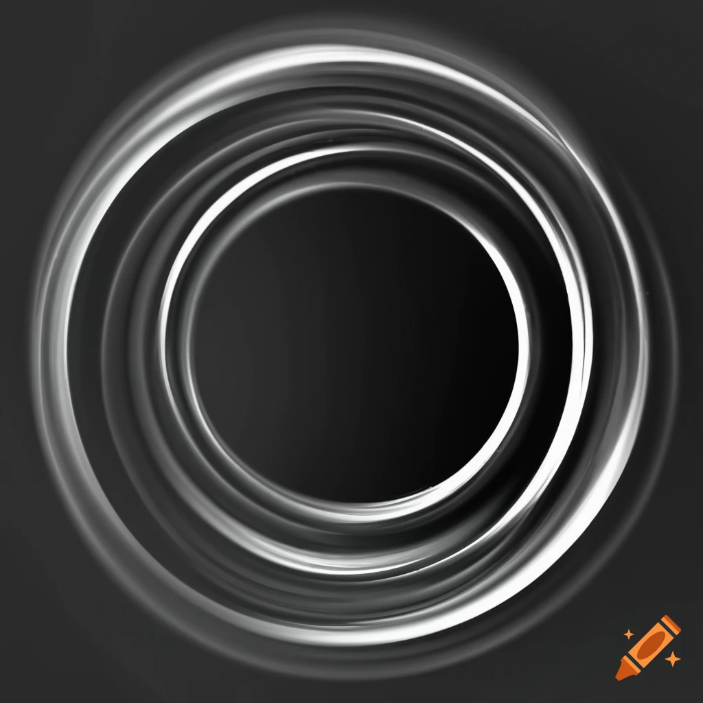 Detailed white circle on black background in monochrome on Craiyon