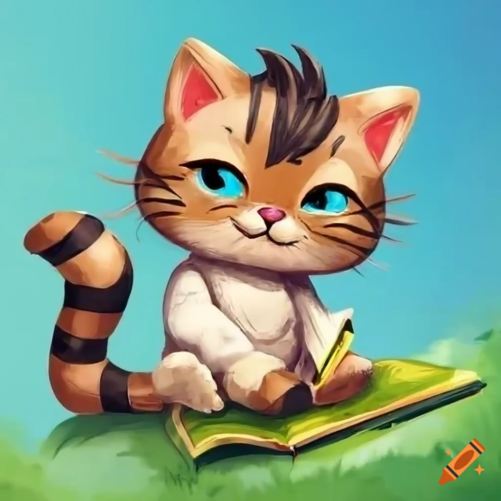 Cute cat wearing boots in a fantasy cartoon art style on Craiyon