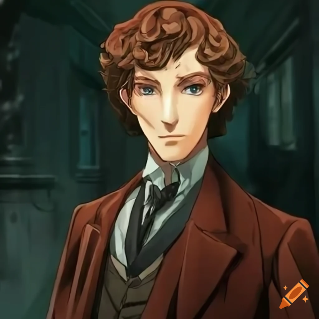 Sherlock holmes anime character on craiyon