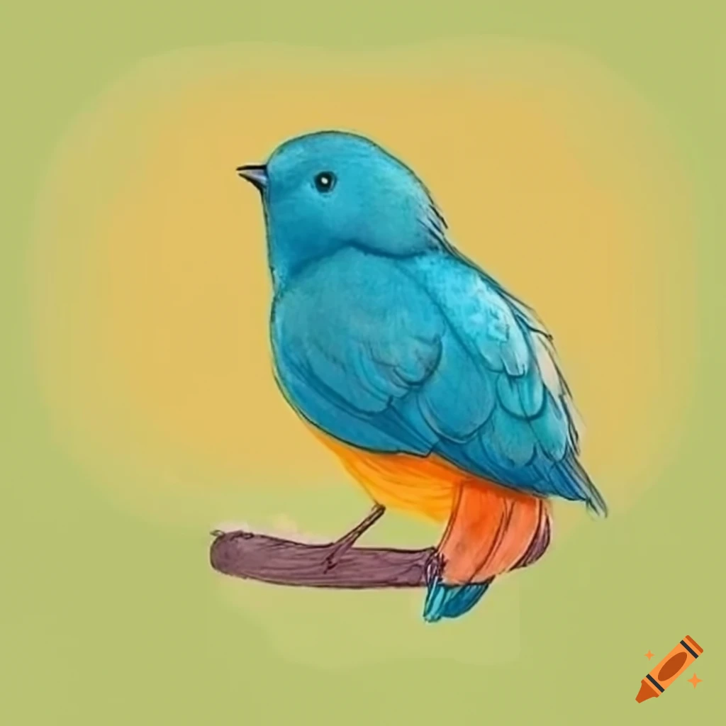 Drawing of a bird for easy learning on Craiyon