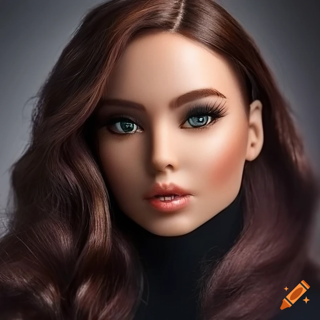 Beautiful woman portrait with american girl doll transformation on Craiyon