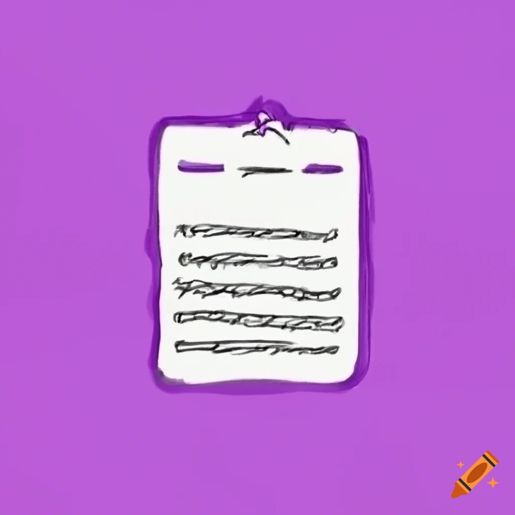 Purple sketched task-list on Craiyon