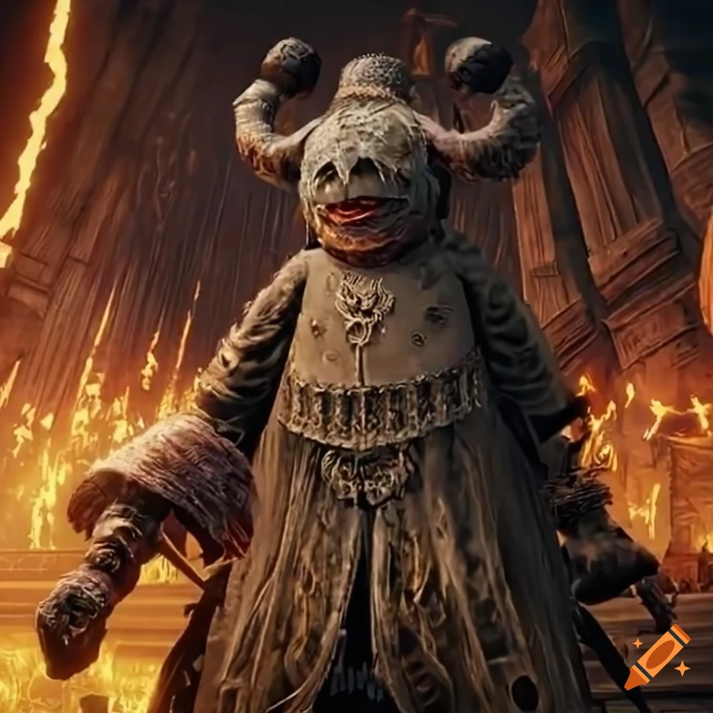 Steamboat willie elden ring boss on Craiyon