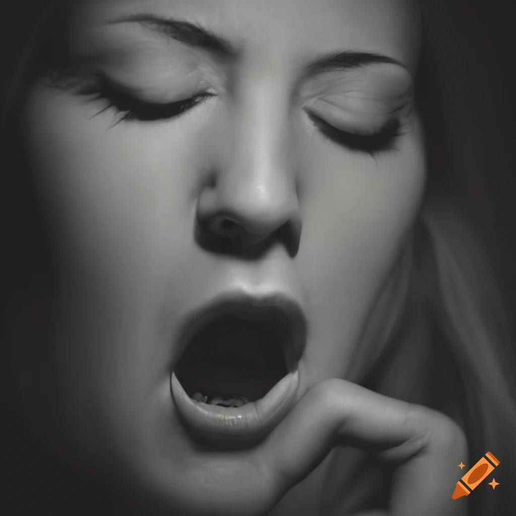 Woman sleeping with mouth open and hand near face