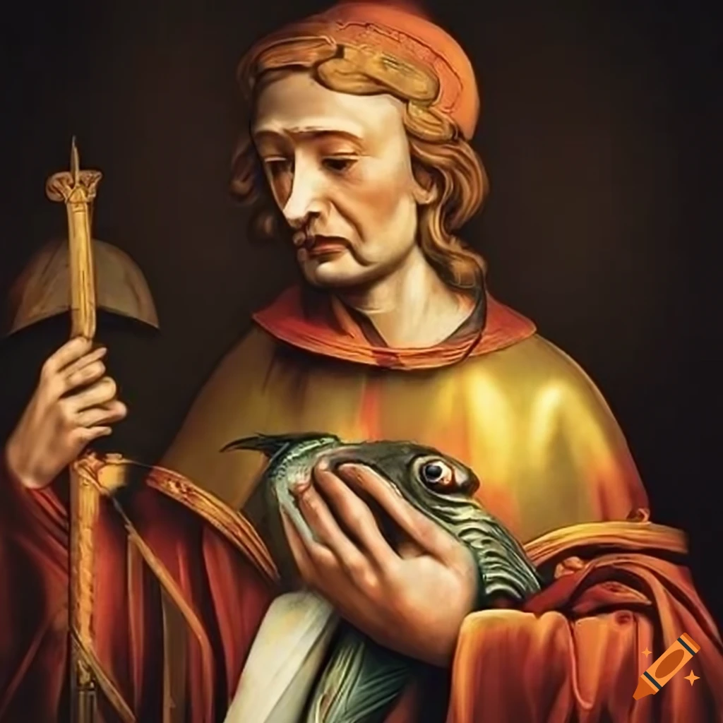 Saint ulrich with fish on Craiyon