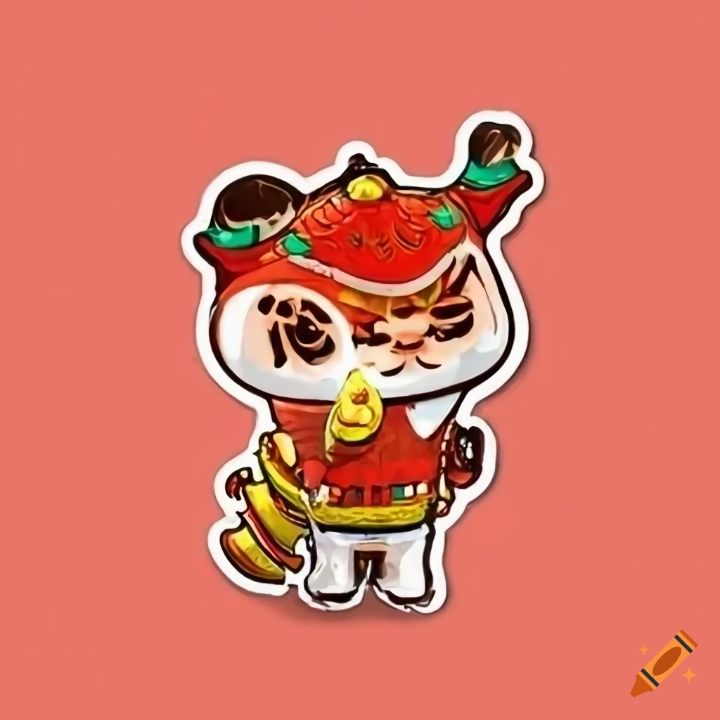 Chinese New Year animal mascot sticker