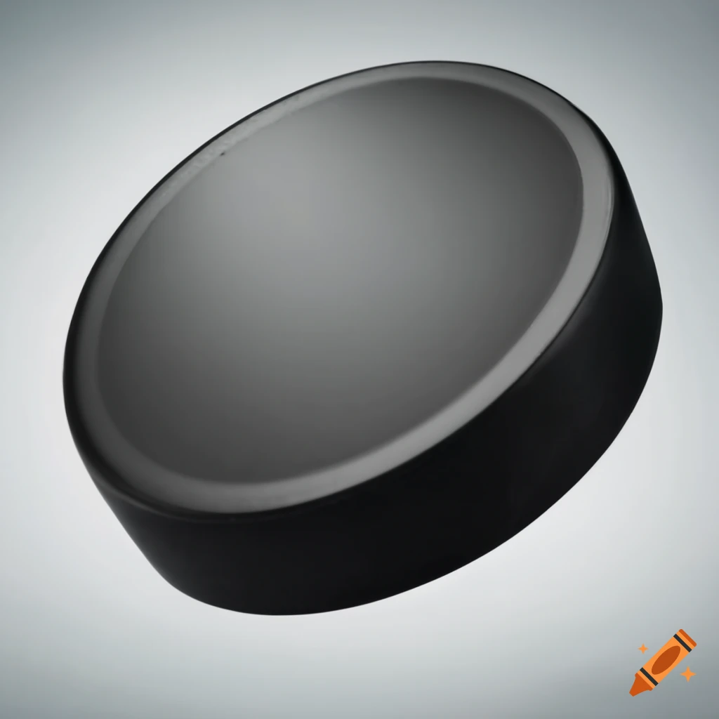 Ice hockey puck made of plastic and rubber on Craiyon