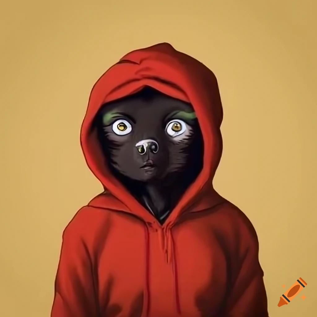 Sifaka wearing a hoodie
