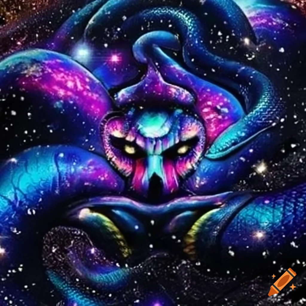 Cosmic snake face in a galaxy on Craiyon