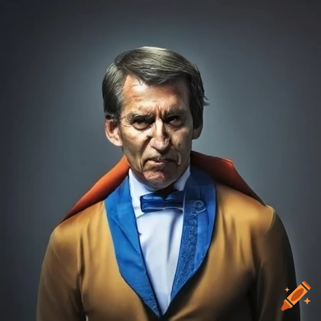 Alberto Núñez Feijóo wearing a supervillain outfit