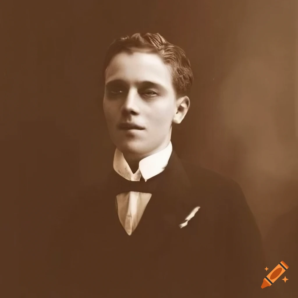 Sepia photograph of a young wealthy tycoon in 1920s new york on Craiyon
