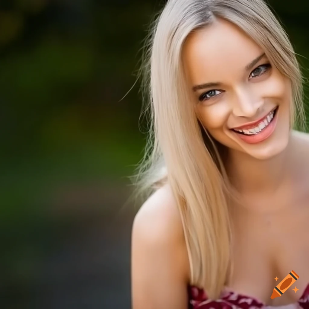 Smiling Blonde Italian Model With Milky Skin On Craiyon