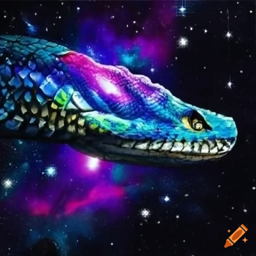 Cosmic snake face in a galaxy on Craiyon