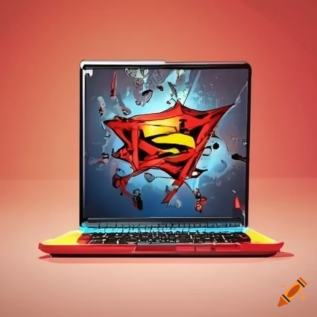 Comic style laptop on Craiyon