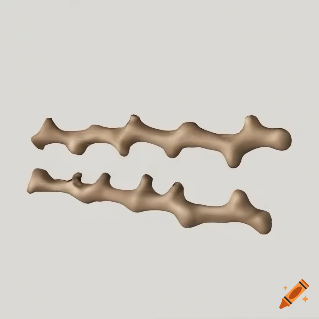 Scattered bones on neutral background