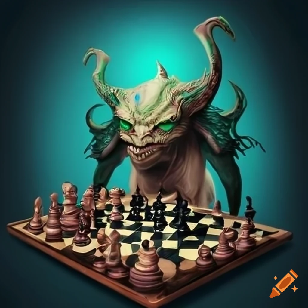 Mystical creature playing chess